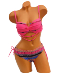Merevítős kosaras bikini 4555 Pink