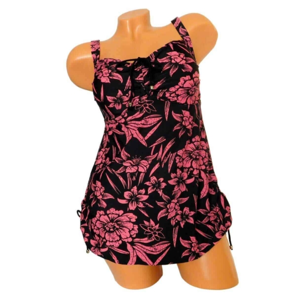 Virágmintás A-vonalú tankini