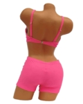 Nagy kosaras merevítős bikini pink - sortos 6230b