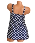 Pöttyös szoknyás tankini, sortos 7501b kék