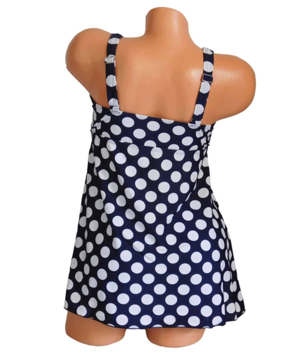 Pöttyös szoknyás tankini, sortos 7501b kék
