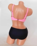 Merevítős, szivacsos kosaras bikini - FRR202 Rózsaszín - fekete