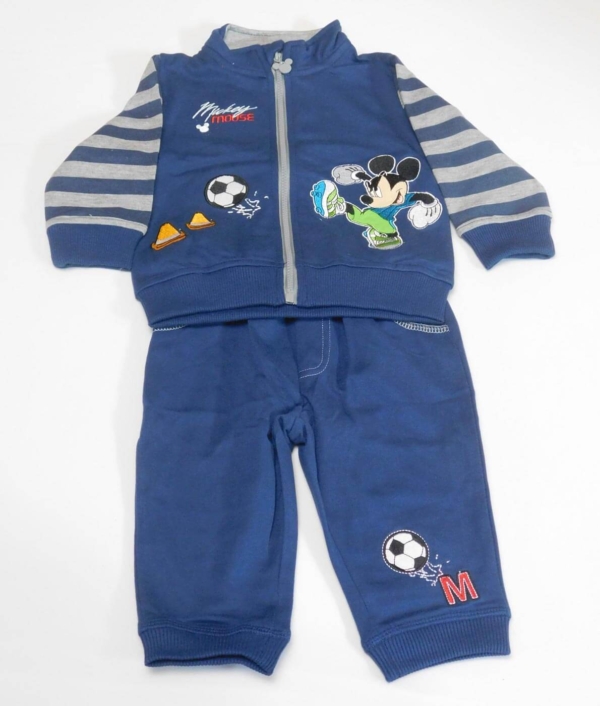 Disney Mickey egeres, hímzett fiú szabadidőruha szett (2 részes) - Sötétkék
