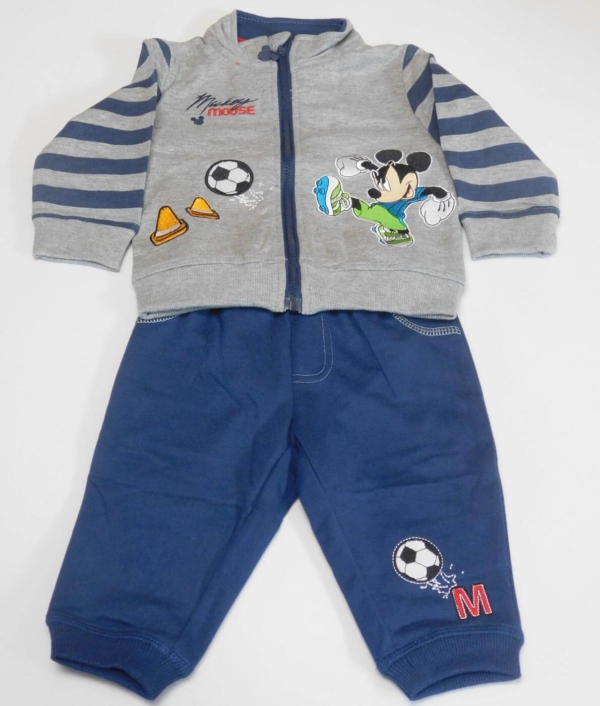 Disney Mickey egeres, hímzett fiú szabadidőruha szett (2 részes) - Szürke