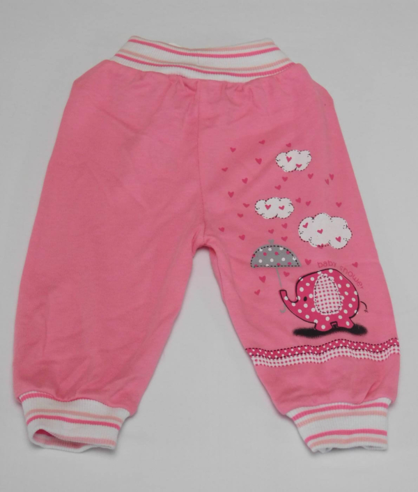 Pamut kislány hosszú nadrág - nyomott mintás - PNY1819-2 - Rózsaszín