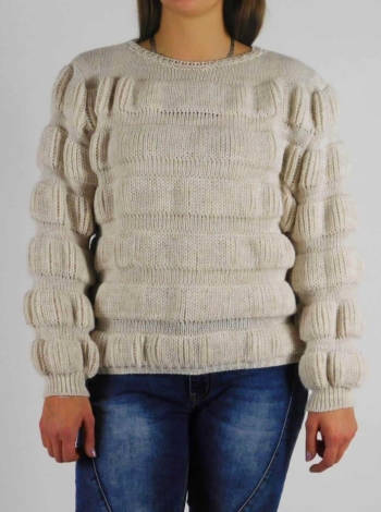 Kötött női pulóver - 13834 - Bézs