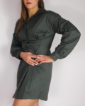 Karcsúsított fazonú hosszított női ing - FSA2101 - Kekizöld