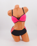 Merevítős, push-up szivacsos kosaras bikini - S71 - Pink