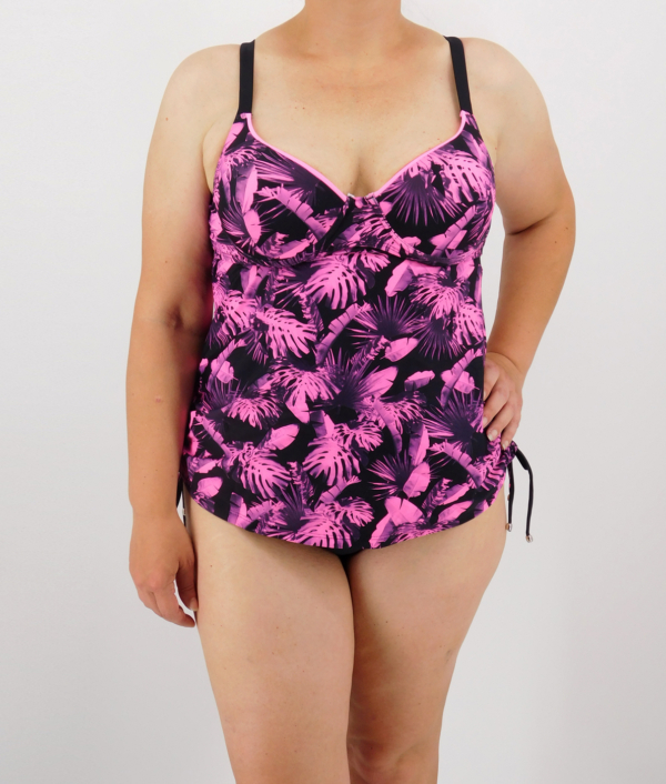 Merevítős, zárt hátú, szivacsos kosaras tankini – FB-8620-2