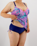 Merevítős, zárt hátú, szivacsos kosaras tankini – FB-8620