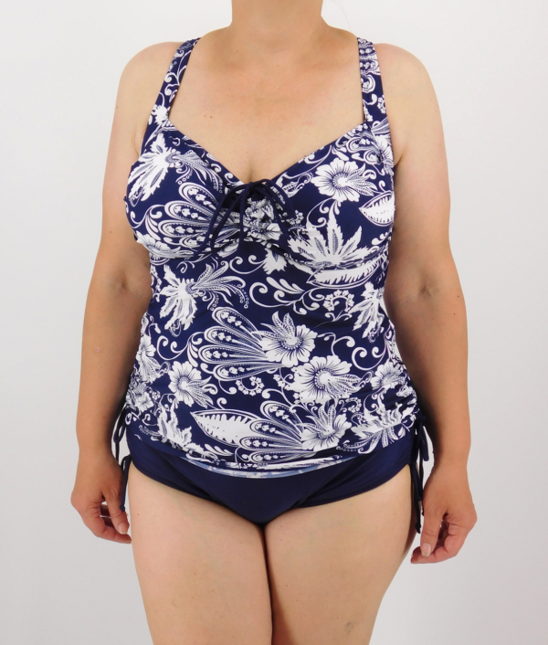 Nagyméretű A vonalú tankini – FR-68811 - Fehér