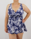 Nagyméretű, zárt hátú szoknyás tankini - R68801-2021-fehér