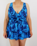 Nagyméretű, zárt hátú szoknyás tankini - R68801-2021-kék