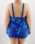 Nagyméretű, zárt hátú, szoknyás tankini, sortos – FF-68203 - Kék