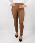 Bőrhatású női leggings – N-2203-1 - Barna