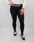 Feliratos női leggings - N-8413 - Fekete