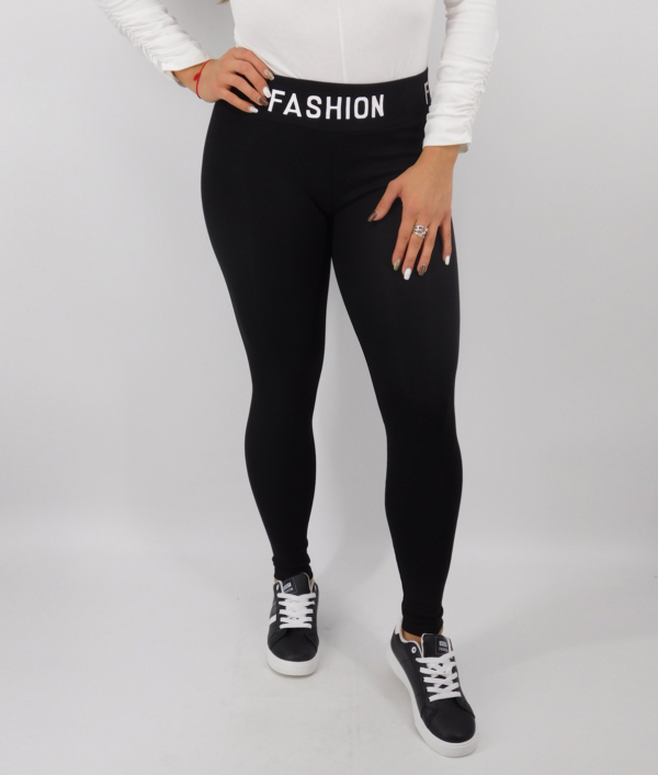 Feliratos női leggings - N-8413 - Fekete