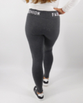 Feliratos női leggings - N-8413 - Szürke