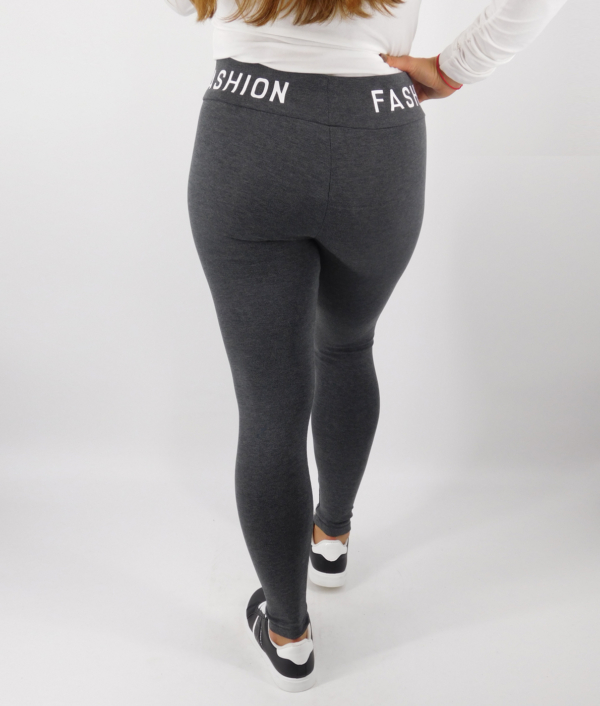Feliratos női leggings - N-8413 - Szürke