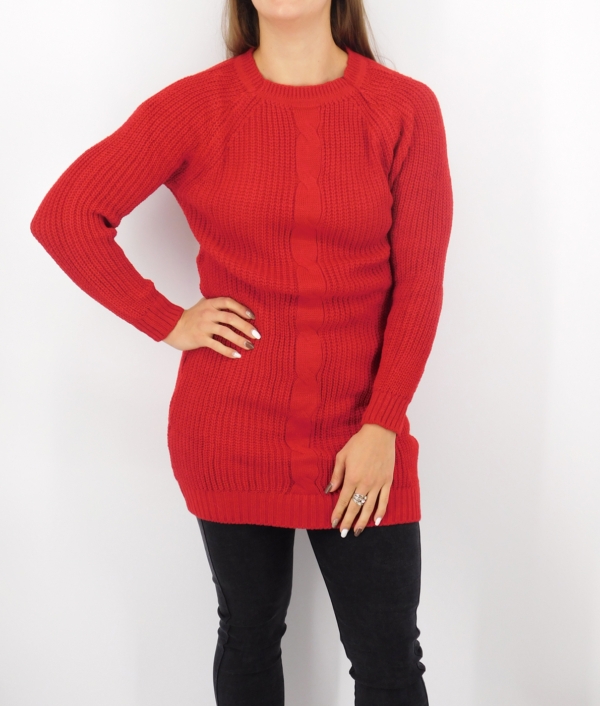 Kötött női ruha – KR-21220 - Bordó