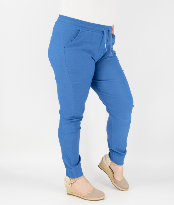 Nagyméretű, gumis derekú női nadrág - JO2 -kék