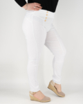 Női nagyméretű sztreccs nadrág - L-85 - fehér