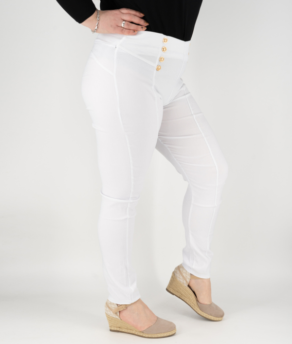 Női nagyméretű sztreccs nadrág - L-85 - fehér