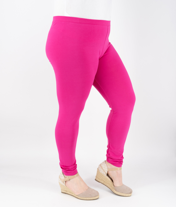 Nagyméretű, női pamut leggings - N-2202 - pink-2