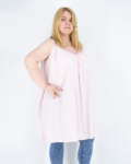 Női, egyszínű nyári ruha - R-2202 - rózsaszín
