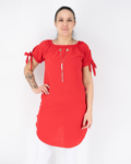 Női tunika ruha, nyaklánccal - T-2219 - piros-3