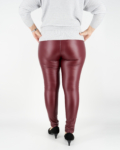 Bőrhatású, őszi női leggings - N-MS2159-bordó-3