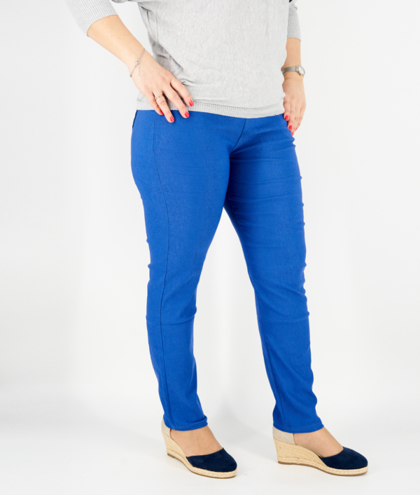 Nagyméretű női sztreccs nadrág - L-23-kék-5
