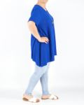 Egyszínű női tunika + nyaklánc - T2366-kék-2