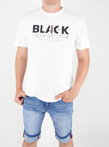 "Black&White" férfi póló - WPO-8172-fehér