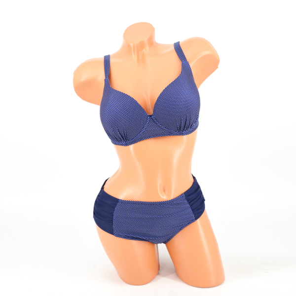 Merevítős Szivacsos, pöttyös bikini - 23832-B-s.kék