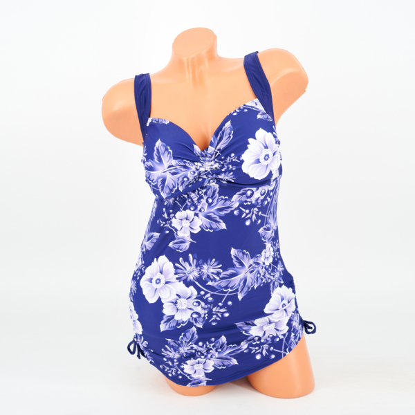 Virágmintás tankini - R6195-B-kék-fehér