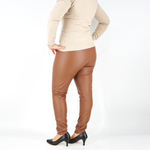 Bőrhatású női leggings - 2204-1-barna-2