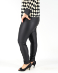 Fekete bőrhatású női leggings - YDD-121A-5