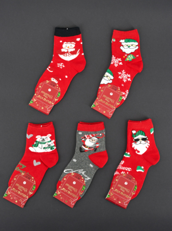 Karácsonyi mintás gyerek zokni 5pár/csomag - SG9539-1