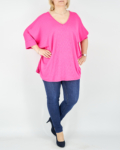 Nagyméretű, V nyakú felső - F2415 - Pink