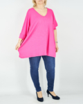 Nagyméretű, V nyakú felső - F2415 - Pink
