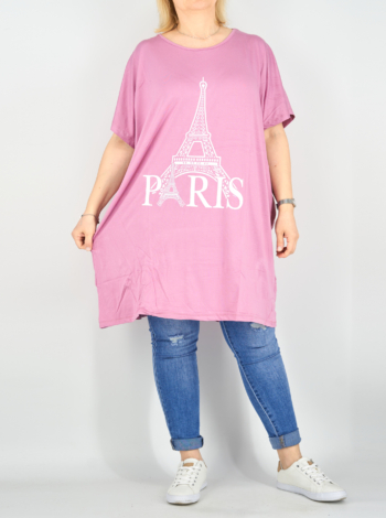 Paris mintás nagyméretű tunika - T2448-malyva