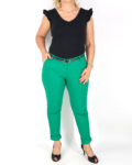 Elegáns női nadrág + öv - N2825 - Benetton zöld