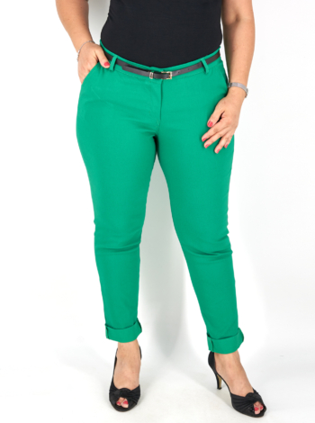 Elegáns női nadrág + öv - N2825 - Benetton zöld