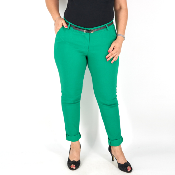 Elegáns női nadrág + öv - N2825 - Benetton zöld