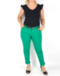 Elegáns női nadrág + öv - N2825 - Benetton zöld