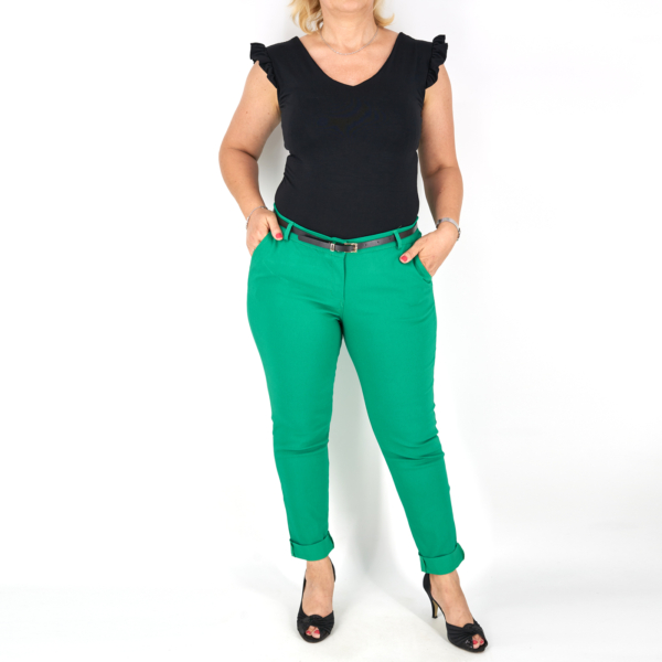 Elegáns női nadrág + öv - N2825 - Benetton zöld