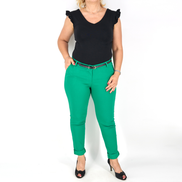 Elegáns női nadrág + öv - N2825 - Benetton zöld