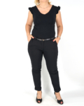 Elegáns női nadrág + öv - N2825 - Fekete