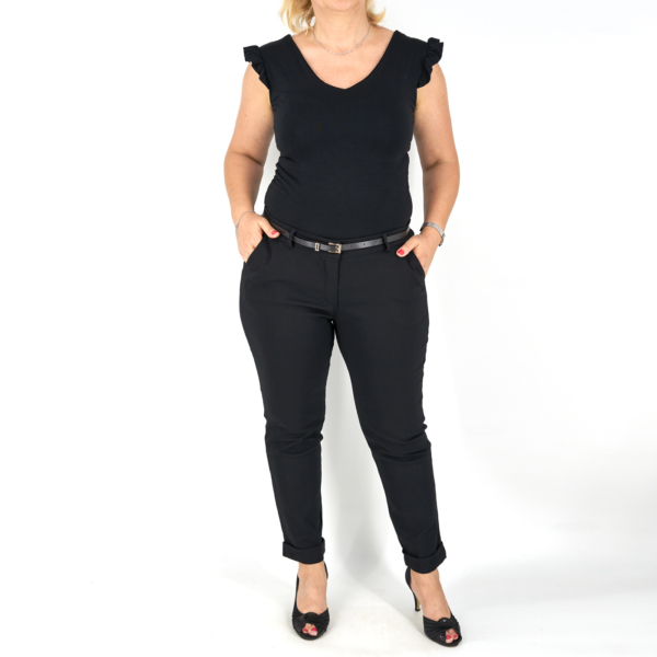 Elegáns női nadrág + öv - N2825 - Fekete